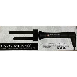 Enzo Milano Bi-Tube Professional Clipless Curling Iron